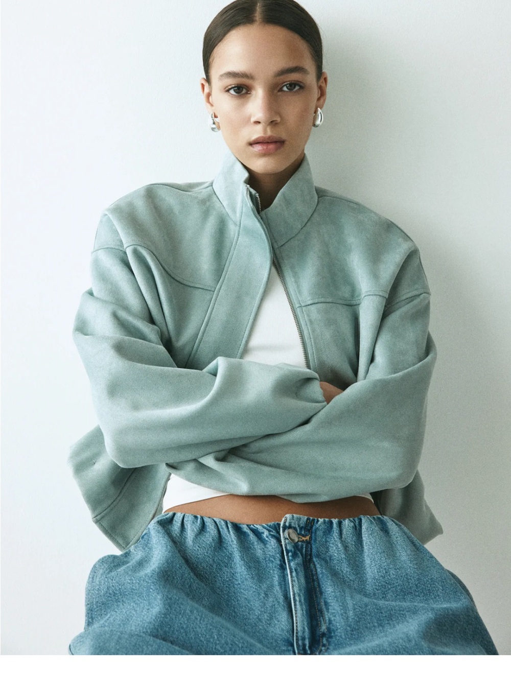 NWT H&M Suede Bomber Jacket - Women